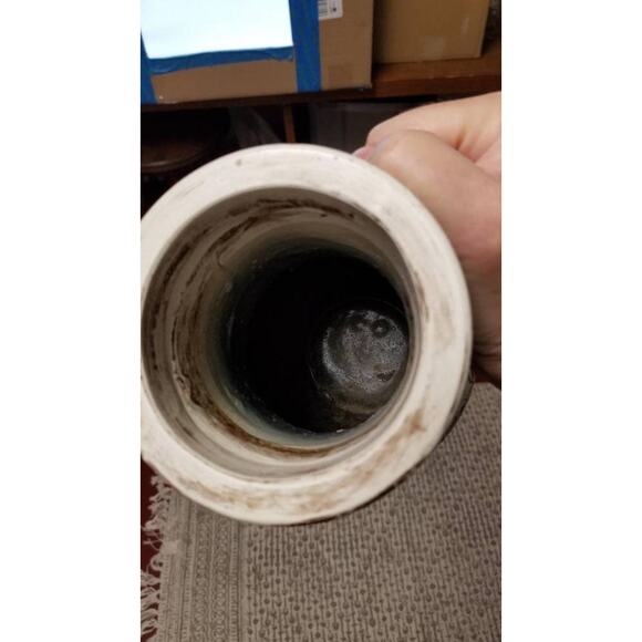 Vintage Pottery Vase, Pitcher Style Handle, Hand Painted Fruit, Japan - Picture 3 of 6